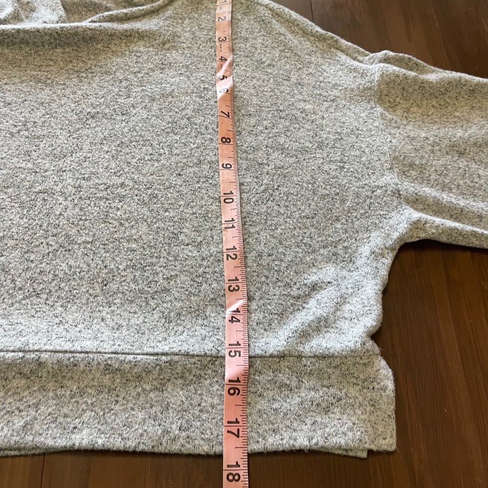 Quince Eco-Soft Cropped Hoodie Heather Grey Pullover Sweatshirt S Comfy Lounge - Picture 8 of 9
